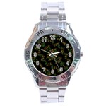 Modern Geometric Print Stainless Steel Analogue Watch Front