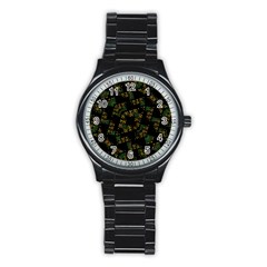 Modern Geometric Print Stainless Steel Round Watch by dflcprintsclothing