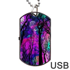 Fairytale Forest Dog Tag Usb Flash (two Sides) by augustinet