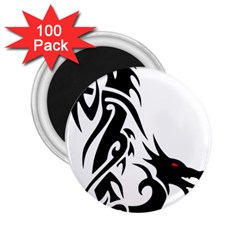 Black Dragon Animal 2 25  Magnets (100 Pack)  by HermanTelo