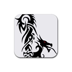 Black Dragon Animal Rubber Coaster (square)  by HermanTelo