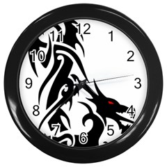 Black Dragon Animal Wall Clock (black) by HermanTelo