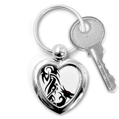 Black Dragon Animal Key Chain (heart) by HermanTelo