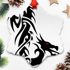 Black Dragon Animal Snowflake Ornament (two Sides)