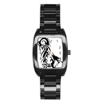 Black Dragon Animal Stainless Steel Barrel Watch Front