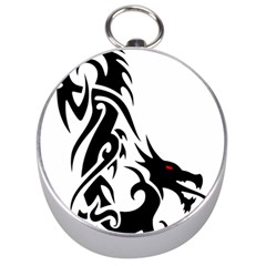 Black Dragon Animal Silver Compasses