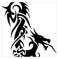 Black Dragon Animal Large Satin Scarf (square) by HermanTelo