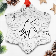 Hands Reference Art Drawing Snowflake Ornament (two Sides) by Mariart