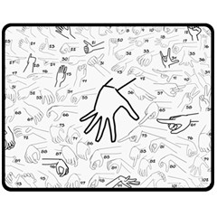 Hands Reference Art Drawing Double Sided Fleece Blanket (medium)  by Mariart