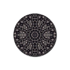 Modern Baroque Print Rubber Coaster (round)  by dflcprintsclothing