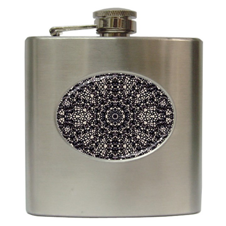 Modern Baroque Print Hip Flask (6 oz)