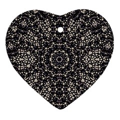 Modern Baroque Print Heart Ornament (two Sides) by dflcprintsclothing