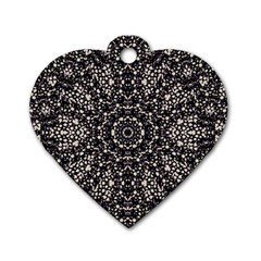 Modern Baroque Print Dog Tag Heart (one Side) by dflcprintsclothing