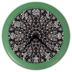 Modern Baroque Print Color Wall Clock by dflcprintsclothing