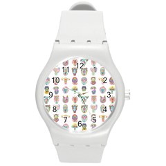 Female Reproductive System  Round Plastic Sport Watch (m) by ArtByAng