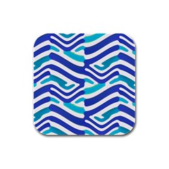 Colored Abstract Print1 Rubber Square Coaster (4 Pack)  by dflcprintsclothing