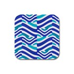 Colored Abstract Print1 Rubber Square Coaster (4 pack)  Front