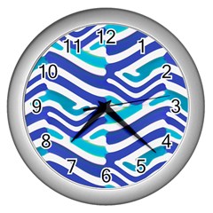 Colored Abstract Print1 Wall Clock (silver)