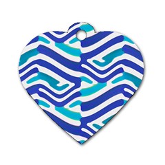 Colored Abstract Print1 Dog Tag Heart (two Sides)