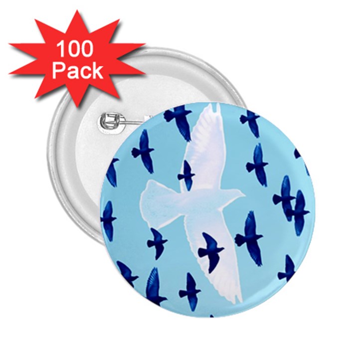 Illustrations Birds Flying 2.25  Buttons (100 pack) 