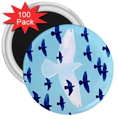 Illustrations Birds Flying 3  Magnets (100 Pack) by HermanTelo