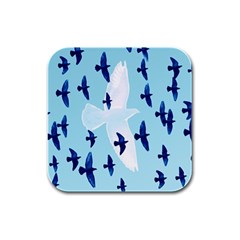 Illustrations Birds Flying Rubber Square Coaster (4 Pack)  by HermanTelo