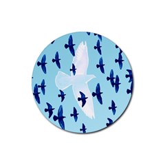 Illustrations Birds Flying Rubber Round Coaster (4 Pack)  by HermanTelo