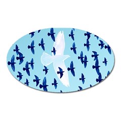 Illustrations Birds Flying Oval Magnet by HermanTelo