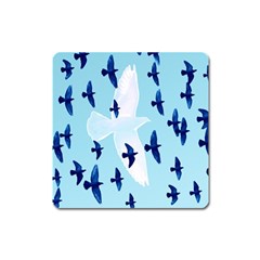 Illustrations Birds Flying Square Magnet by HermanTelo