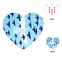 Illustrations Birds Flying Playing Cards Single Design (heart)