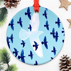 Illustrations Birds Flying Round Ornament (two Sides)