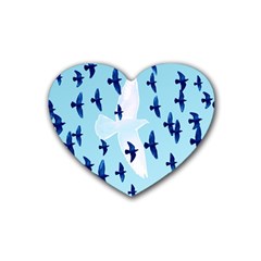 Illustrations Birds Flying Rubber Coaster (heart) 