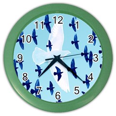 Illustrations Birds Flying Color Wall Clock by HermanTelo