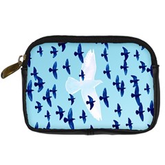 Illustrations Birds Flying Digital Camera Leather Case