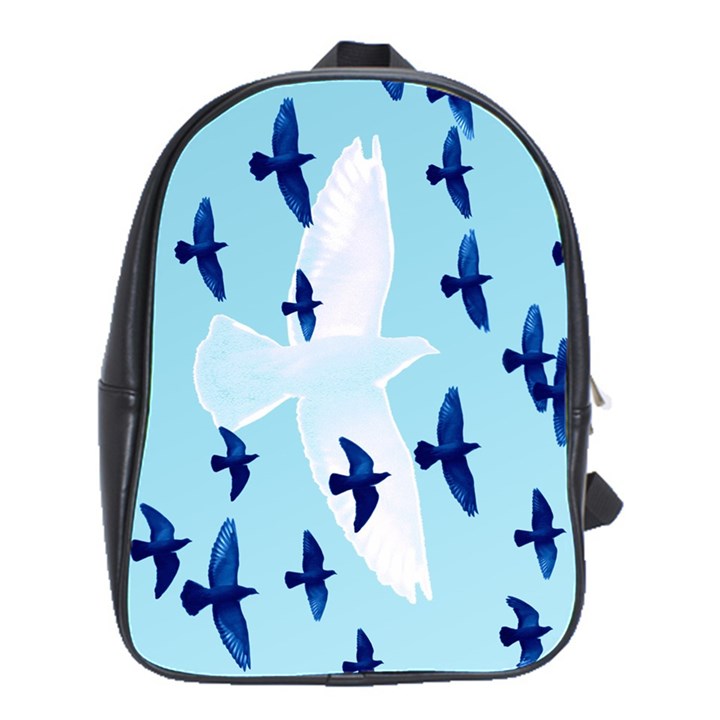 Illustrations Birds Flying School Bag (Large)