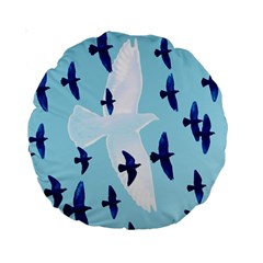 Illustrations Birds Flying Standard 15  Premium Round Cushions