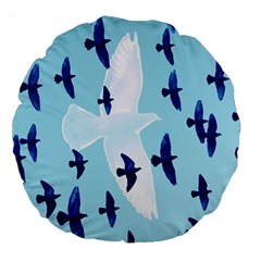 Illustrations Birds Flying Large 18  Premium Round Cushions