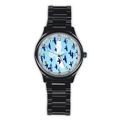 Illustrations Birds Flying Stainless Steel Round Watch by HermanTelo