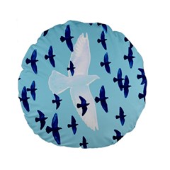 Illustrations Birds Flying Standard 15  Premium Flano Round Cushions