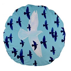 Illustrations Birds Flying Large 18  Premium Flano Round Cushions