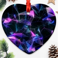 Abstract Atom Background Heart Ornament (two Sides) by Mariart