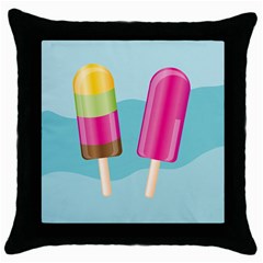 Ice Cream Parlour Throw Pillow Case (black)