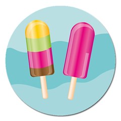 Ice Cream Parlour Magnet 5  (round) by HermanTelo