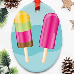 Ice Cream Parlour Oval Ornament (two Sides)