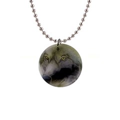 Wolf Evil Monster 1  Button Necklace