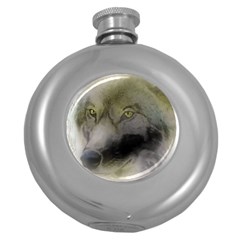 Wolf Evil Monster Round Hip Flask (5 Oz)