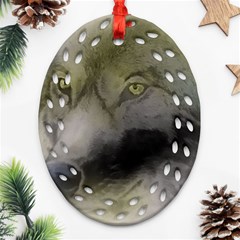 Wolf Evil Monster Oval Filigree Ornament (two Sides)