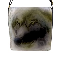 Wolf Evil Monster Flap Closure Messenger Bag (l)