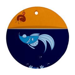 Fish Water Fisherman Ornament (Round)