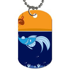 Fish Water Fisherman Dog Tag (One Side)